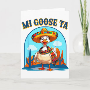 Tarjeta Mi ganso ta divertida fiesta ganso pun camisa somb
