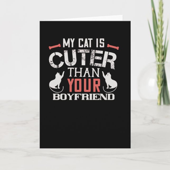 Tarjeta Mi gato es más lindo que tu novio (Anverso)