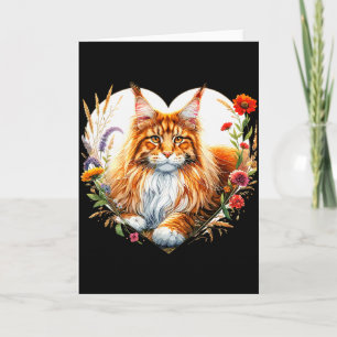 Tarjeta Mi gato es mi San Valentín adorable gato Maine Coo