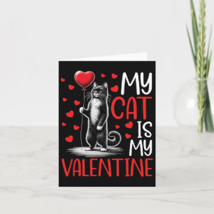 Tarjeta Mi gato es mi San Valentín Día de San Valentín Due