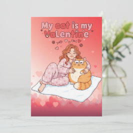 Tarjeta Mi gato es mi San Valentín! Divertido día de San V