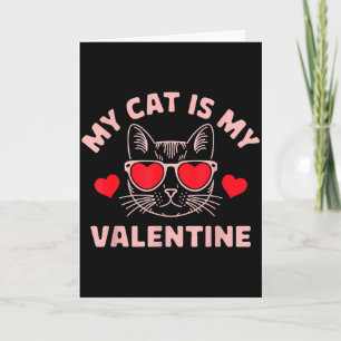 Tarjeta Mi gato es mi San Valentín Gato adorable Corazones
