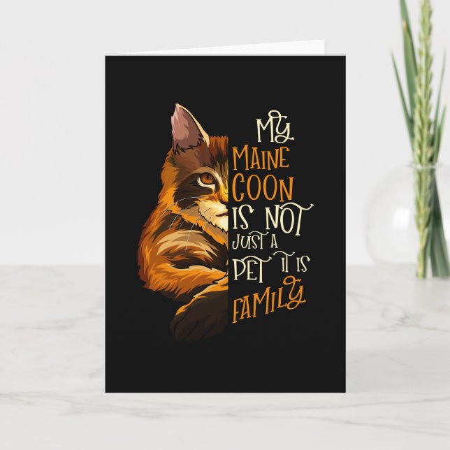 Tarjeta Mi gato Maine Coon es familia (Anverso)