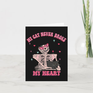 Tarjeta Mi gato nunca me rompió el corazón divertido anti 