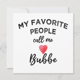 Tarjeta Mi gente favorita me llama BUBBE Abuela judía Abue