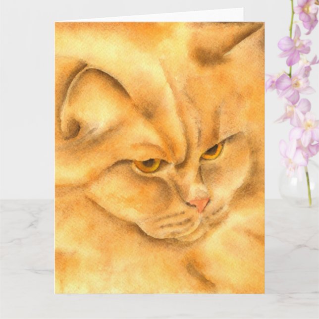Tarjeta Mi ginger gato favorito (Orquídea)