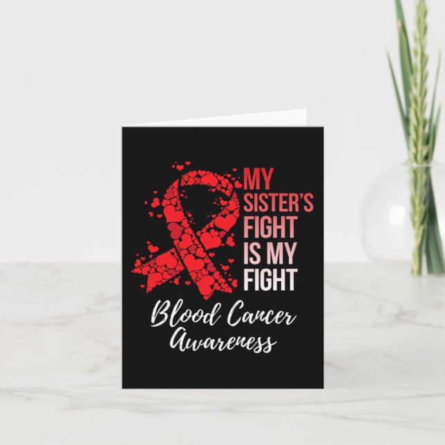 Tarjeta Mi hermana lucha contra el cáncer de sangre (Anverso)
