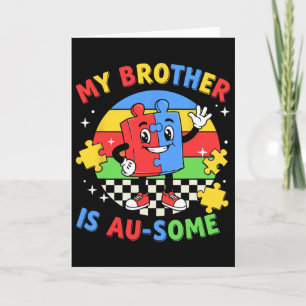 Tarjeta Mi Hermano Retro Es Increíble Conciencia Del Autis