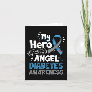 Tarjeta Mi héroe es ahora mi ángel T1D Diabetes Conciencia