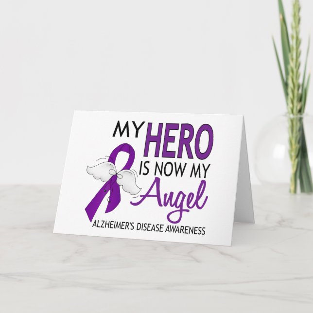 Tarjeta Mi héroe es mi enfermedad de Alzheimer del ángel (Anverso)