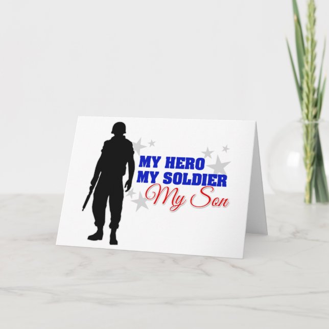 Tarjeta Mi héroe, mi soldado, mi hijo (Anverso)