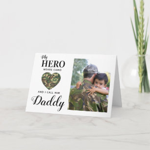 Tarjeta Mi héroe usa foto del Día del Padre Militar de Cam
