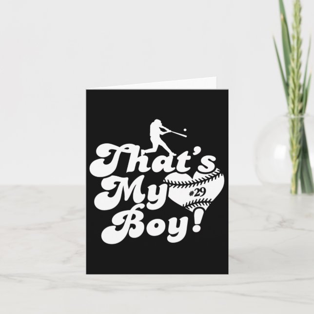 Tarjeta Mi hijo de béisbol, mamá de 39 años, amor, béisbol (Anverso)