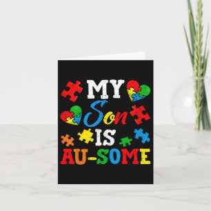 Tarjeta Mi hijo es autista, algo de autismo, concientizaci