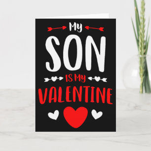 Tarjeta Mi hijo es mi camisa del Día de San Valentín Cute 