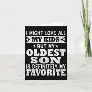 Tarjeta Mi hijo mayor es mi hijo favorito divertido Día de