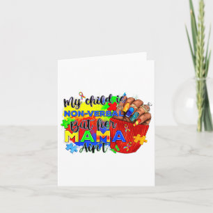 Tarjeta Mi hijo no es verbal pero su mamá no es autismo