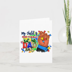 Tarjeta Mi hijo no es verbal pero su padre no es autismo