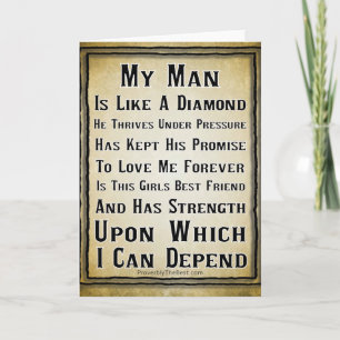 Tarjeta Mi Hombre Es Tan Preciado Como Un Diamante