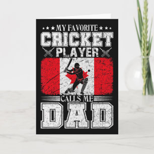 Tarjeta Mi jugador de cricket favorito me llama papá Canad