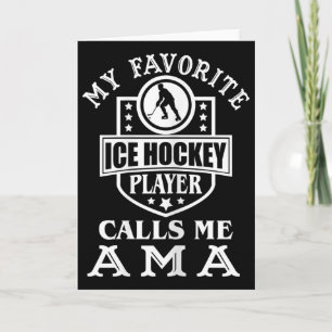 Tarjeta Mi jugador de hockey favorito me llama Ama Wome