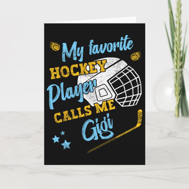 Tarjeta Mi jugador de hockey favorito me llama Gigi (Anverso)