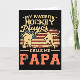 Tarjeta Mi jugador de hockey favorito me llama Papá bander