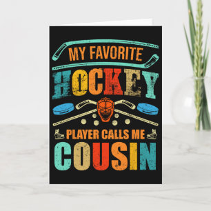 Tarjeta Mi jugador de hockey favorito me llama primo padre