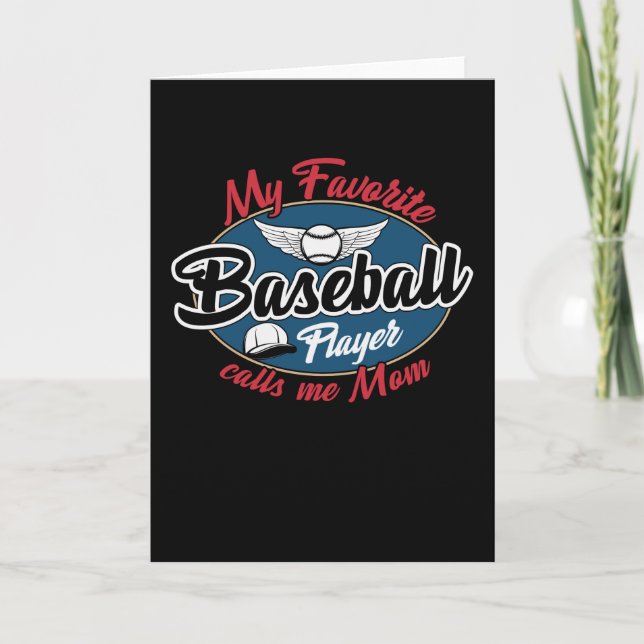 Tarjeta Mi jugador favorito de béisbol me llama mamá (Anverso)
