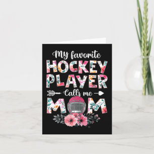 Tarjeta Mi jugador favorito de hockey me llama mamá hockey