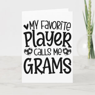 Tarjeta Mi jugador favorito me llama Grams Jugador de fútb
