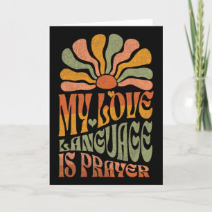 Tarjeta Mi lenguaje del amor es oración cristiana amante d