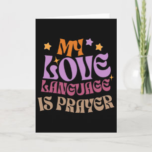 Tarjeta Mi lenguaje del amor es oración cristiana amante d