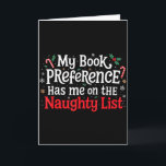 Tarjeta Mi lista de lectores traviesos preferidos de libro<br><div class="desc">Mi lista de lectores traviesos preferidos de libros divertidos broma de Navidad</div>