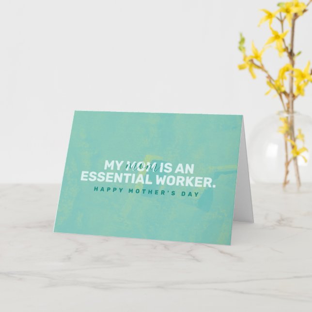 Tarjeta Mi madre es una trabajadora esencial (flor amarilla)