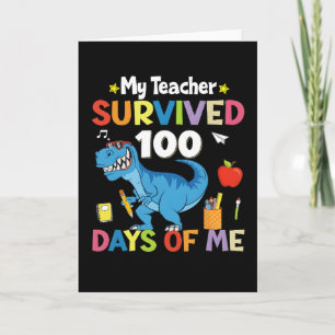 Tarjeta Mi maestro sobrevivió 100 días conmigo divertido d