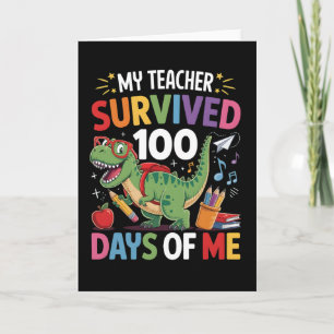 Tarjeta Mi maestro sobrevivió 100 días de mi escuela de di