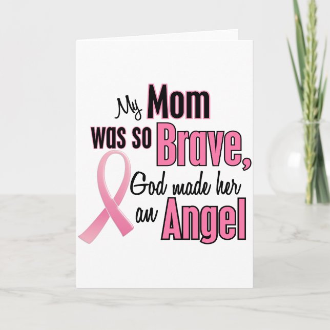 Tarjeta Mi Mamá Es Un Cáncer De Mama Ángel (Anverso)