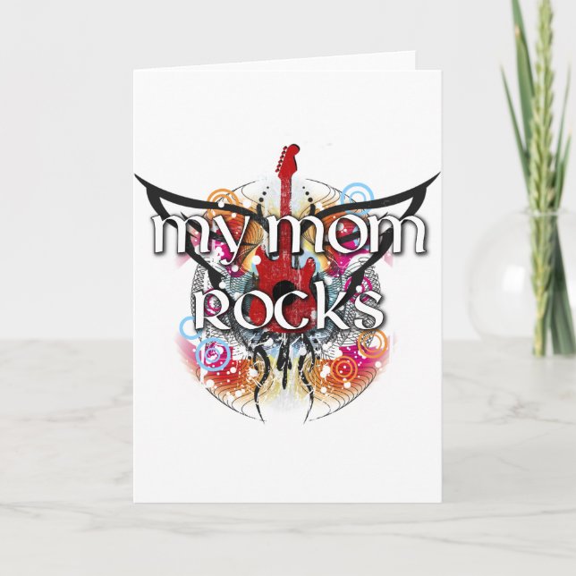 Tarjeta Mi mamá Rocks (Anverso)