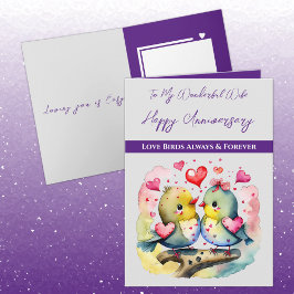 Tarjeta Mi maravillosa esposa cumpleaños de amor aves aniv