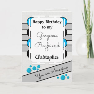 Tarjeta Mi novio azul te ama cumpleaños