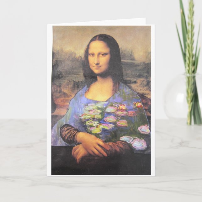 Tarjeta Mi nueva vestimenta - Mona Lisa en un Monet (Anverso)
