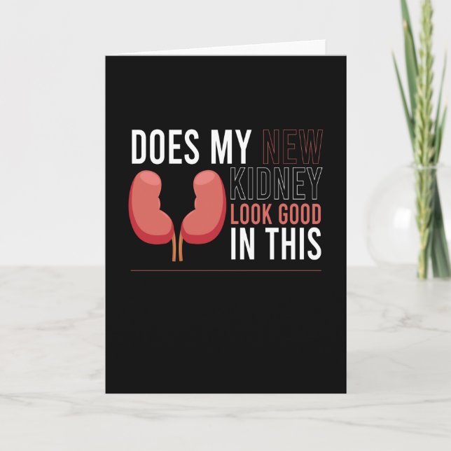Tarjeta Mi nuevo riñón se ve bien donando riñones (Anverso)
