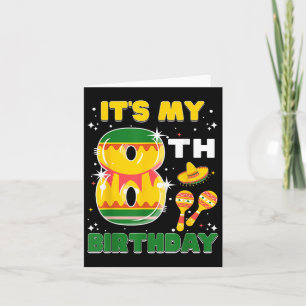 Tarjeta Mi octavo cumpleaños Cinco De Mayo Chica de 8 años