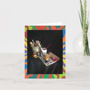 Tarjeta Mi paleta acuarela de los colores primarios Tarjet