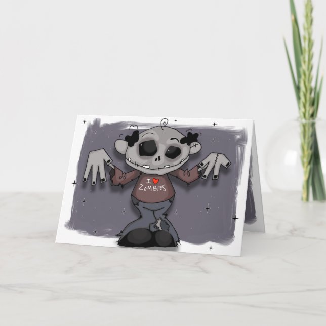 Tarjeta Mi papá corazón a los zombies (Anverso)