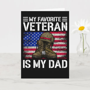 Tarjeta Mi papá es mi veterano favorito Regalo para el Día