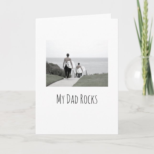 TARJETA MI PAPÁ ROCKS FELIZ DÍA DE LOS PADRES (Anverso)