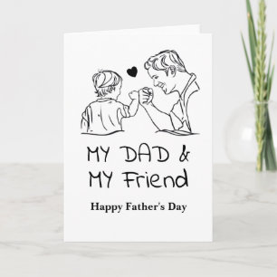 Tarjeta Mi papá y mi amigo me alegran el día del padre