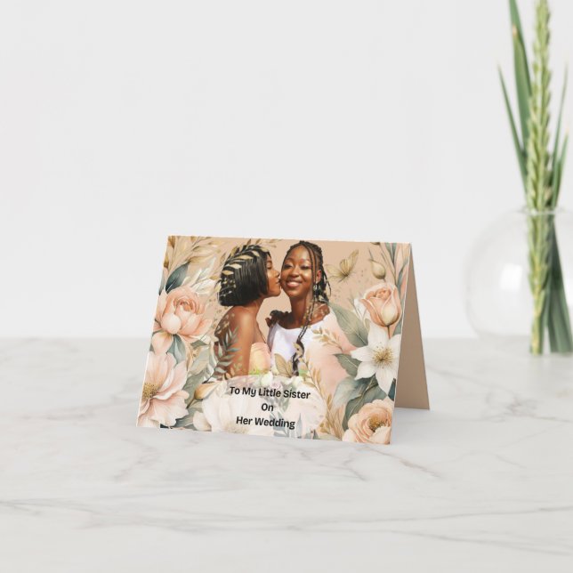 Tarjeta Mi pequeño día de boda de hermanas (Anverso)